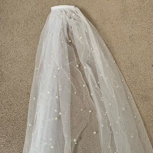 Pearl floor length veil